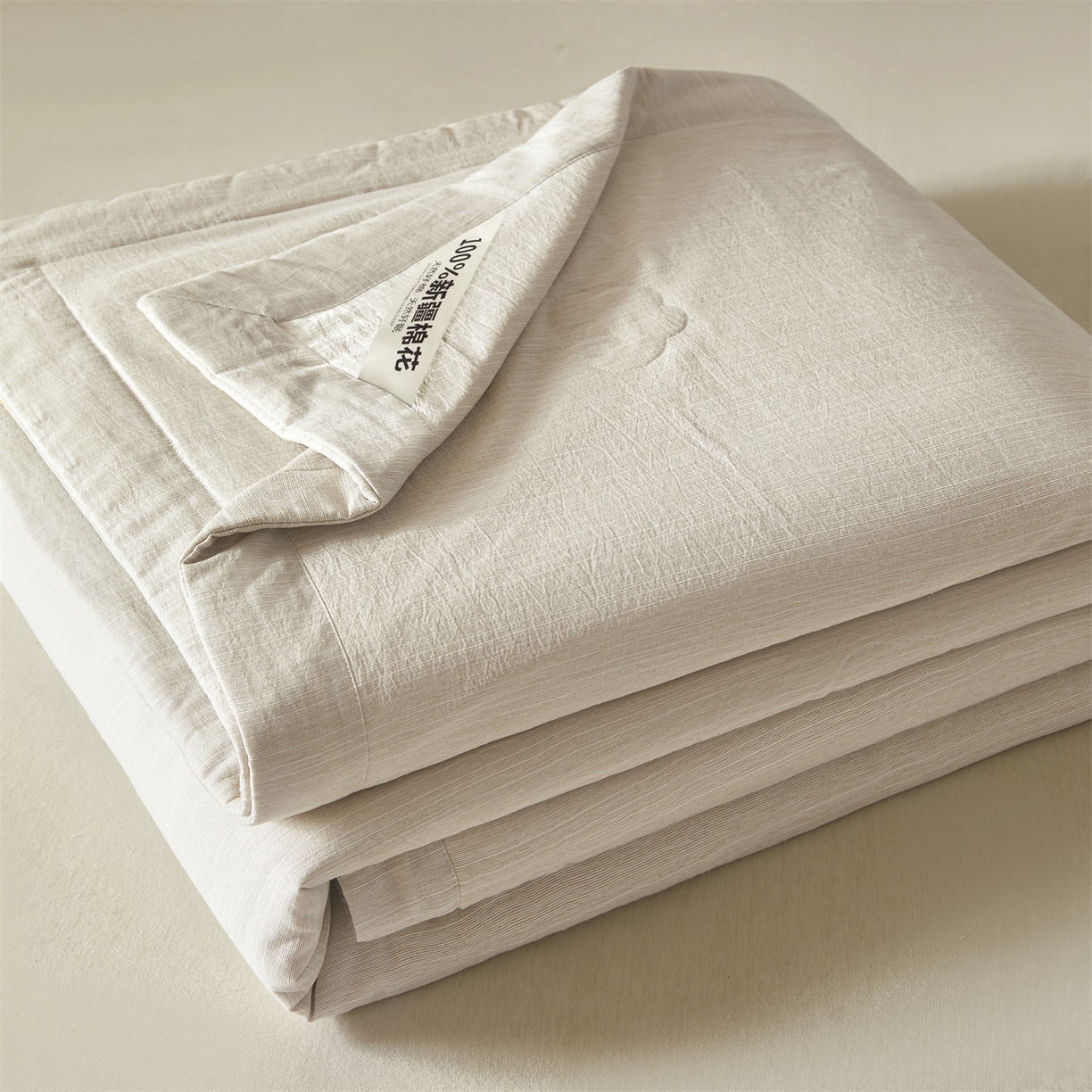 91家纺网 家纺一手货源 找家纺 招财星家纺 2026新款纯色棉麻100%新疆棉花夏被棉花被夏凉被空调被（带质检报告买家秀） 棉麻-米杏