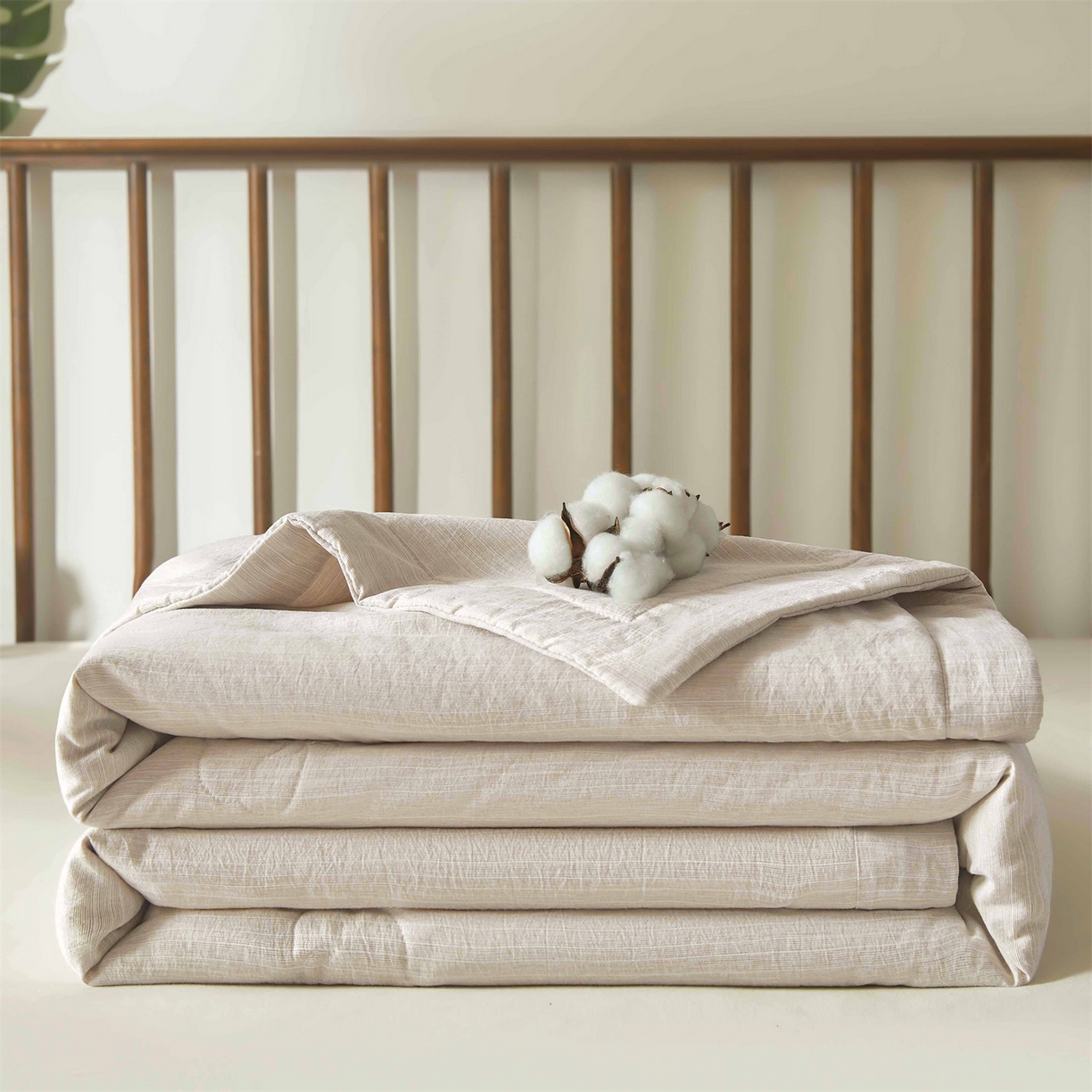 91家纺网 家纺一手货源 找家纺 招财星家纺 2026新款纯色棉麻100%新疆棉花夏被棉花被夏凉被空调被（带质检报告买家秀） 棉麻-米杏