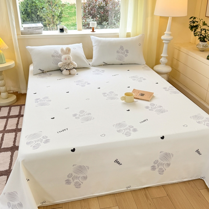 91家纺网 家纺一手货源 找家纺 红日子纺织品 2026新款老粗布原棉床单单床单床单单件 眠熊