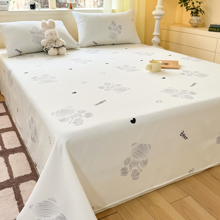 91家纺网 家纺一手货源 找家纺 红日子纺织品 2026新款老粗布原棉床单单床单床单单件 眠熊