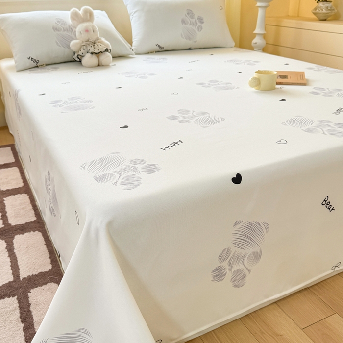 91家纺网 家纺一手货源 找家纺 红日子纺织品 2026新款老粗布原棉床单单床单床单单件 眠熊