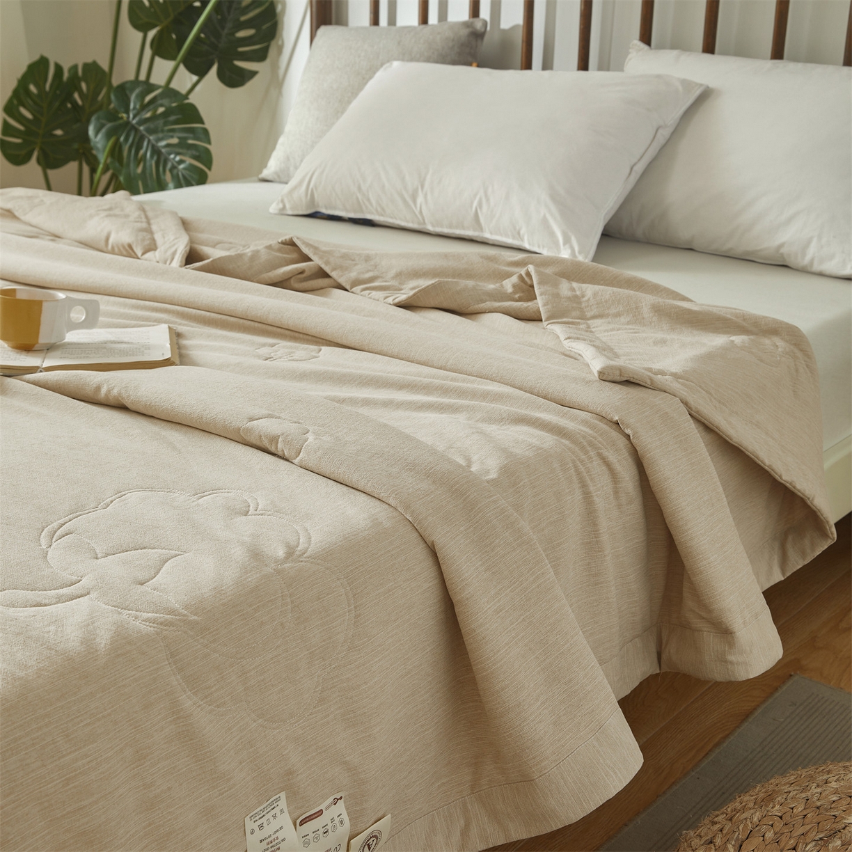 91家纺网 家纺一手货源 找家纺 招财星家纺 2026新款纯色棉麻100%新疆棉花夏被棉花被夏凉被空调被（带质检报告买家秀） 棉麻-浅咖