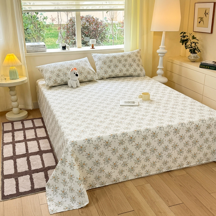 91家纺网 家纺一手货源 找家纺 红日子纺织品 2026新款老粗布原棉床单单床单床单单件 茉香