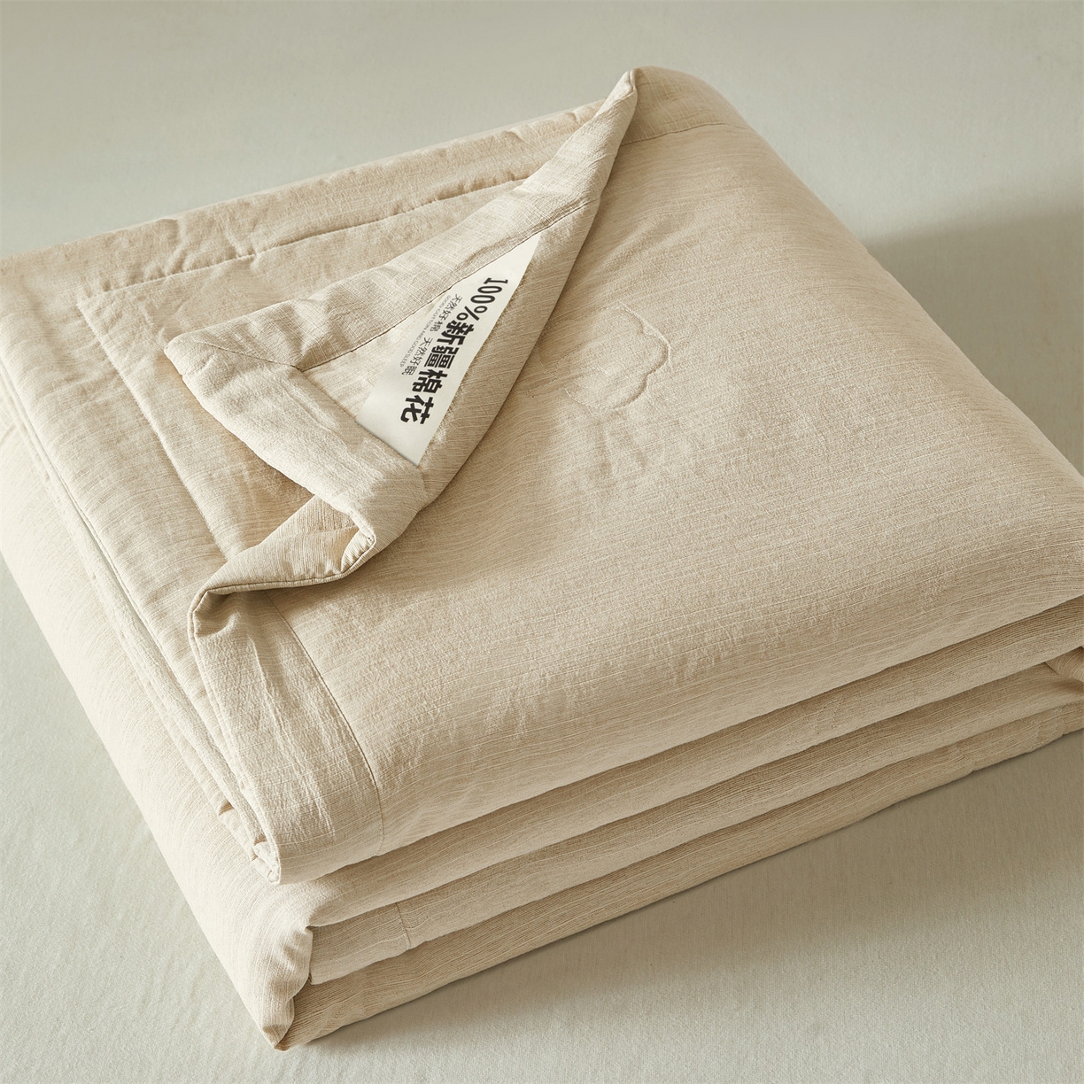 91家纺网 家纺一手货源 找家纺 招财星家纺 2026新款纯色棉麻100%新疆棉花夏被棉花被夏凉被空调被（带质检报告买家秀） 棉麻-浅咖