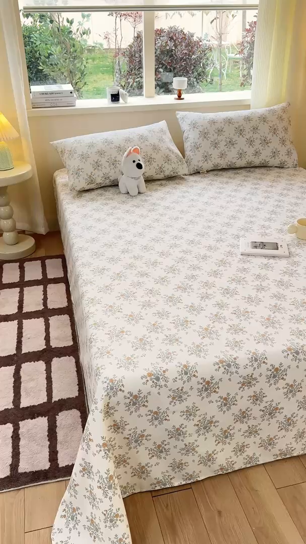 91家纺网 家纺一手货源 找家纺 红日子纺织品 2026新款老粗布原棉床单单床单床单单件 茉香