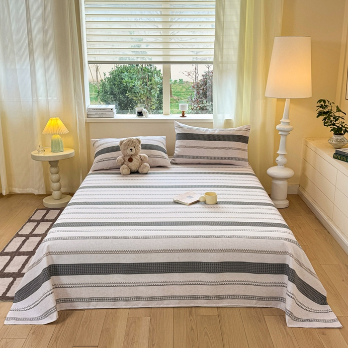 91家纺网 家纺一手货源 找家纺 红日子纺织品 2026新款老粗布原棉床单单床单床单单件 墨痕