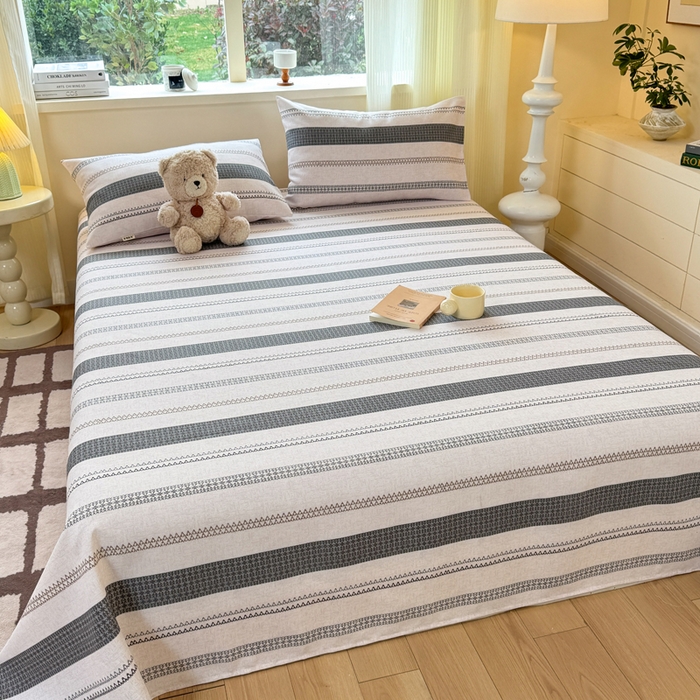 91家纺网 家纺一手货源 找家纺 红日子纺织品 2026新款老粗布原棉床单单床单床单单件 墨痕