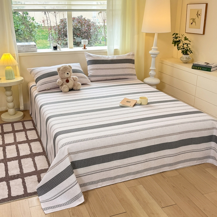 91家纺网 家纺一手货源 找家纺 红日子纺织品 2026新款老粗布原棉床单单床单床单单件 墨痕