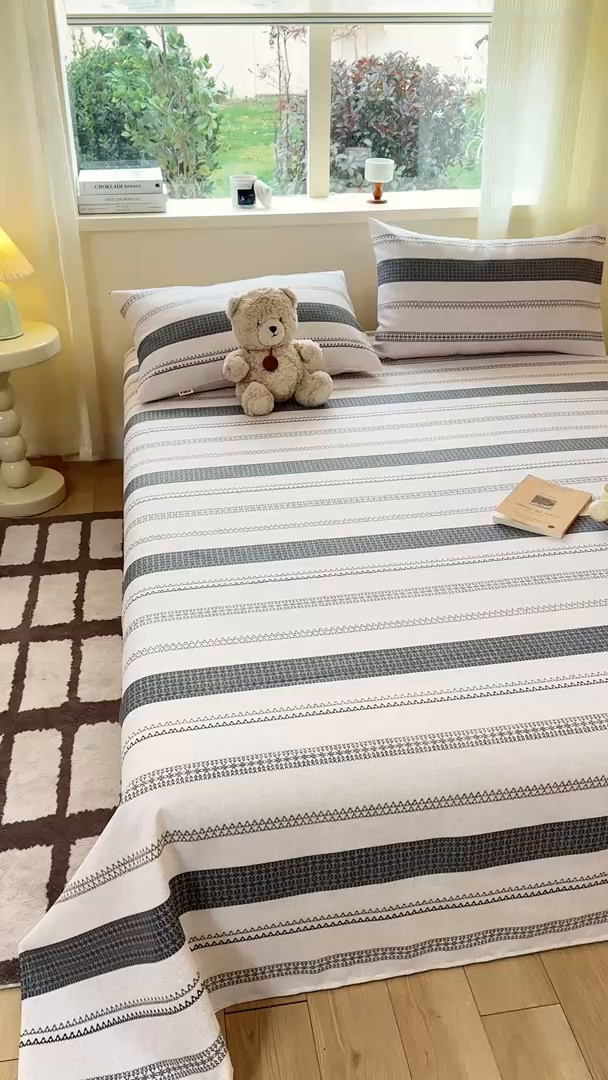 91家纺网 家纺一手货源 找家纺 红日子纺织品 2026新款老粗布原棉床单单床单床单单件 墨痕