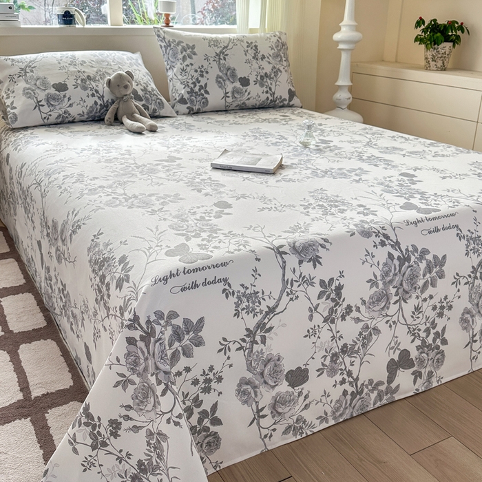 91家纺网 家纺一手货源 找家纺 红日子纺织品 2026新款老粗布原棉床单单床单床单单件 墨玫