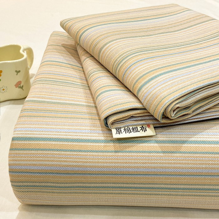 红日子纺织品 2026新款老粗布原棉床单单床单床单单件 奶咖