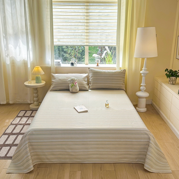 91家纺网 家纺一手货源 找家纺 红日子纺织品 2026新款老粗布原棉床单单床单床单单件 奶咖