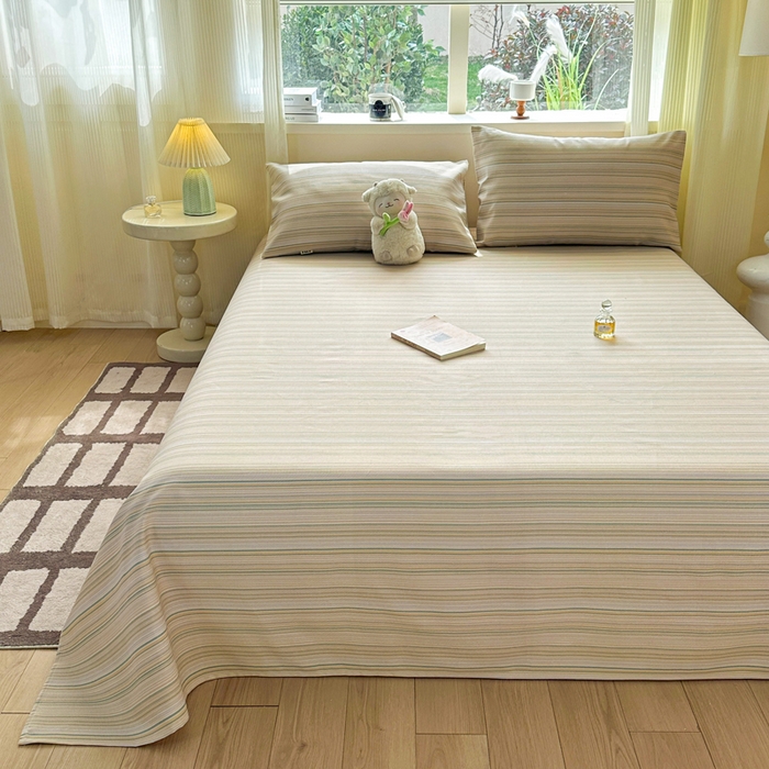 91家纺网 家纺一手货源 找家纺 红日子纺织品 2026新款老粗布原棉床单单床单床单单件 奶咖