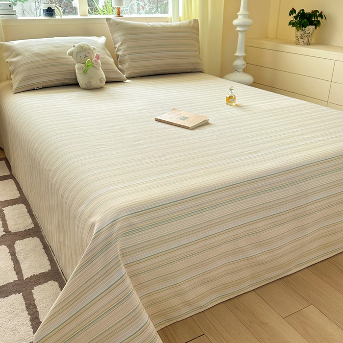 91家纺网 家纺一手货源 找家纺 红日子纺织品 2026新款老粗布原棉床单单床单床单单件 奶咖