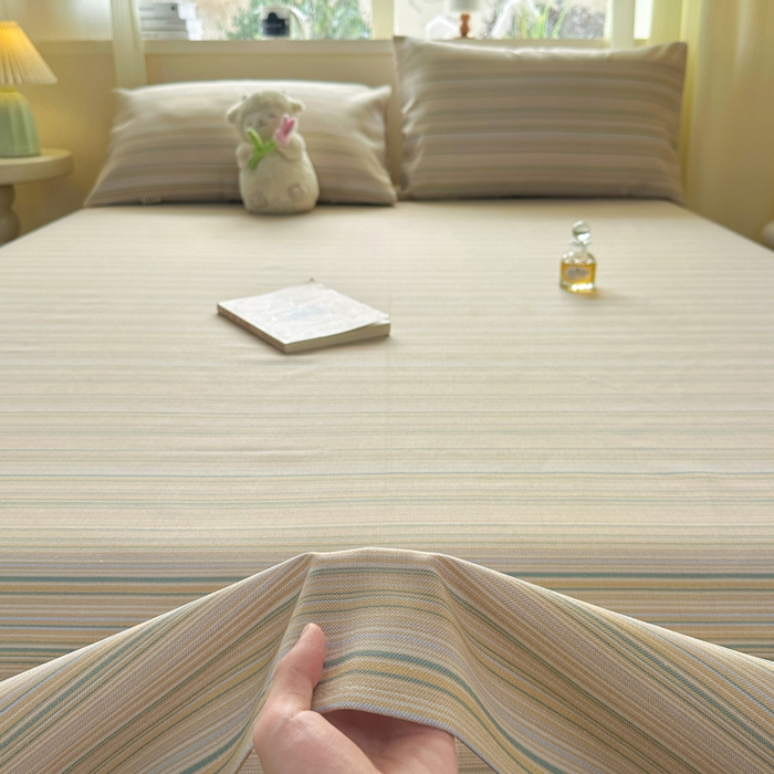 91家纺网 家纺一手货源 找家纺 红日子纺织品 2026新款老粗布原棉床单单床单床单单件 奶咖