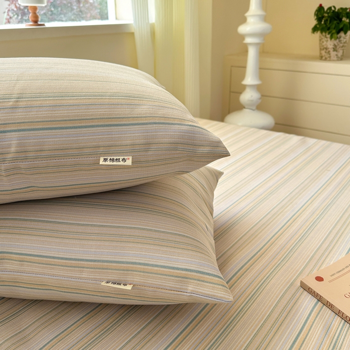 91家纺网 家纺一手货源 找家纺 红日子纺织品 2026新款老粗布原棉床单单床单床单单件 奶咖