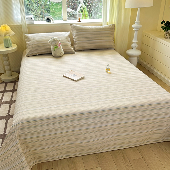 91家纺网 家纺一手货源 找家纺 红日子纺织品 2026新款老粗布原棉床单单床单床单单件 奶咖