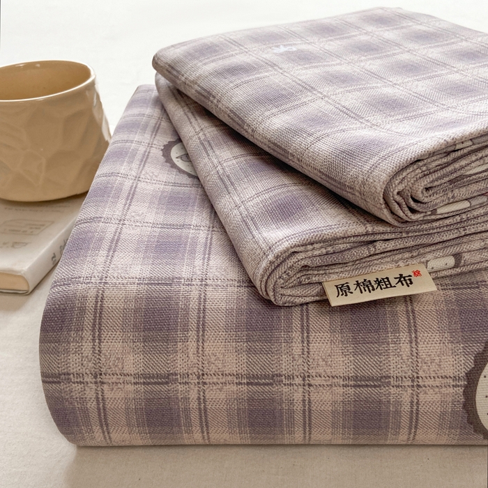 红日子纺织品 2026新款老粗布原棉床单单床单床单单件 栖兔