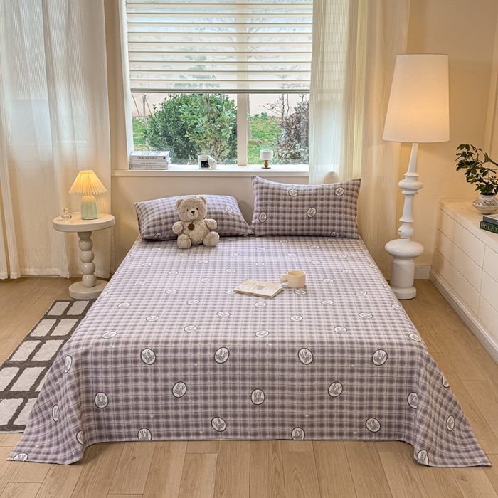 91家纺网 家纺一手货源 找家纺 红日子纺织品 2026新款老粗布原棉床单单床单床单单件 栖兔