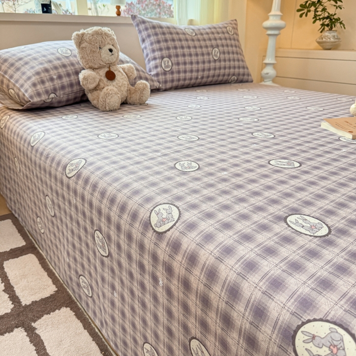 91家纺网 家纺一手货源 找家纺 红日子纺织品 2026新款老粗布原棉床单单床单床单单件 栖兔