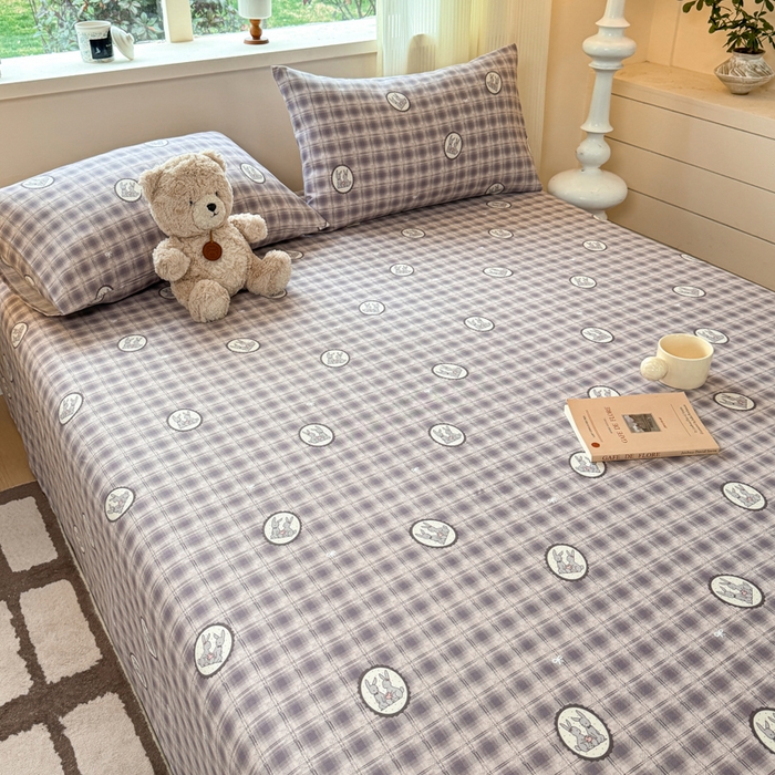 91家纺网 家纺一手货源 找家纺 红日子纺织品 2026新款老粗布原棉床单单床单床单单件 栖兔