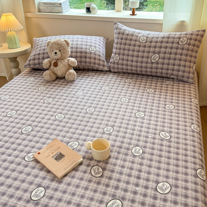 91家纺网 家纺一手货源 找家纺 红日子纺织品 2026新款老粗布原棉床单单床单床单单件 栖兔