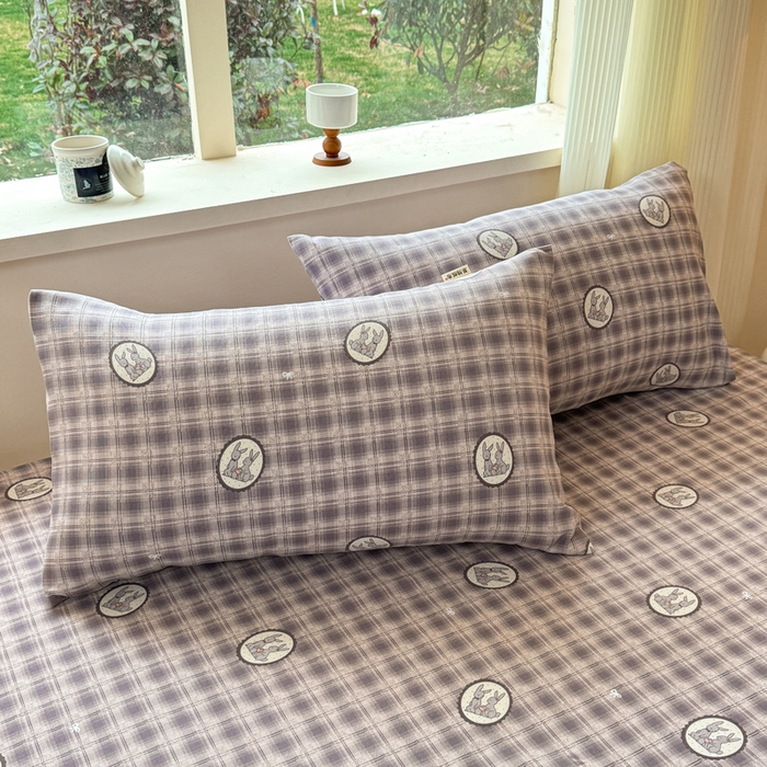 91家纺网 家纺一手货源 找家纺 红日子纺织品 2026新款老粗布原棉床单单床单床单单件 栖兔