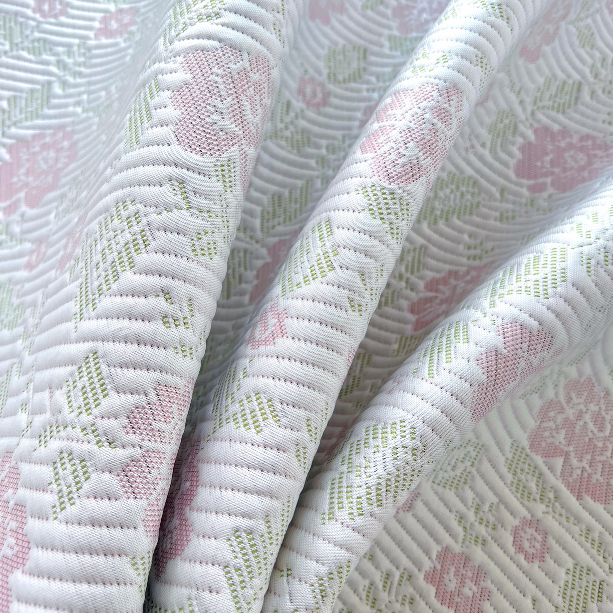 91家纺网 家纺一手货源 找家纺 卡初家居（原微来） 2026新款A类乙纶凉豆豆提花席凉席席子-花影系列 花影-五彩