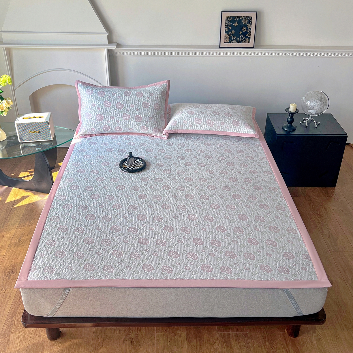 91家纺网 家纺一手货源 找家纺 卡初家居（原微来） 2026新款A类乙纶凉豆豆提花席凉席席子-花影系列 花影-五彩