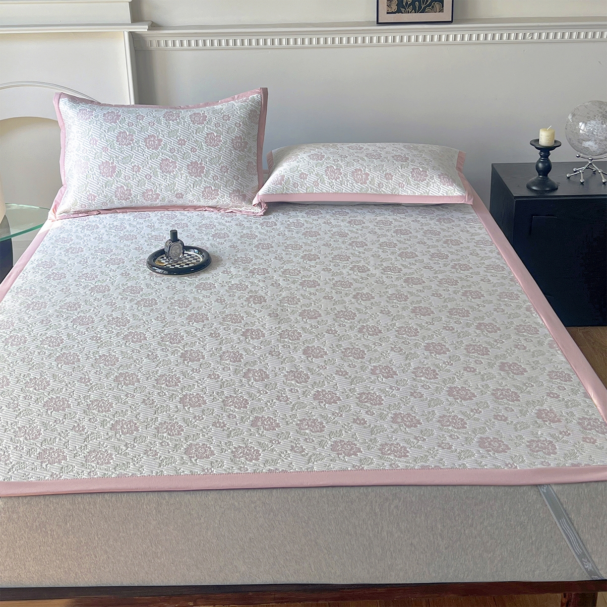 91家纺网 家纺一手货源 找家纺 卡初家居（原微来） 2026新款A类乙纶凉豆豆提花席凉席席子-花影系列 花影-五彩