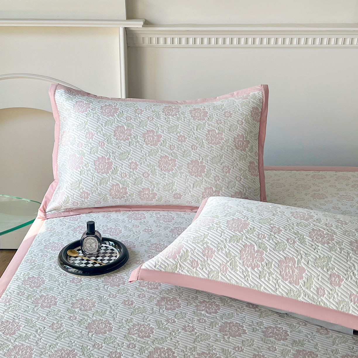 91家纺网 家纺一手货源 找家纺 卡初家居（原微来） 2026新款A类乙纶凉豆豆提花席凉席席子-花影系列 花影-五彩