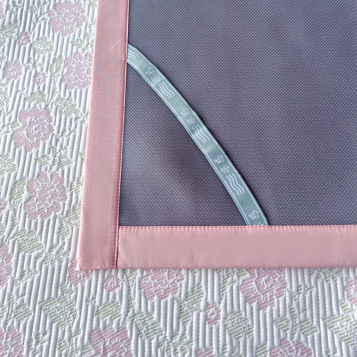 91家纺网 家纺一手货源 找家纺 卡初家居（原微来） 2026新款A类乙纶凉豆豆提花席凉席席子-花影系列 花影-五彩