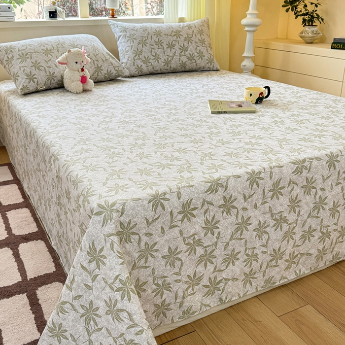 91家纺网 家纺一手货源 找家纺 红日子纺织品 2026新款老粗布原棉床单单床单床单单件 青叶