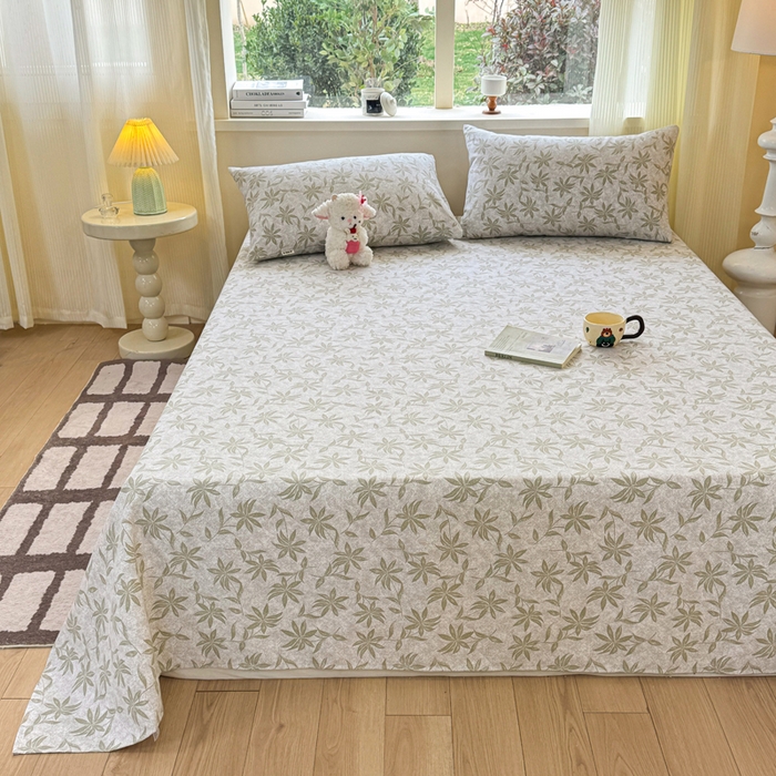 91家纺网 家纺一手货源 找家纺 红日子纺织品 2026新款老粗布原棉床单单床单床单单件 青叶