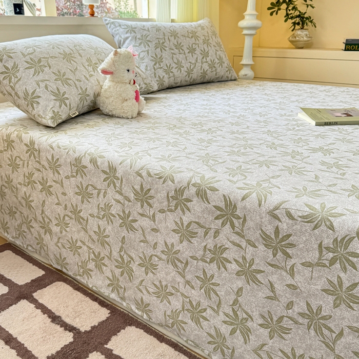 91家纺网 家纺一手货源 找家纺 红日子纺织品 2026新款老粗布原棉床单单床单床单单件 青叶