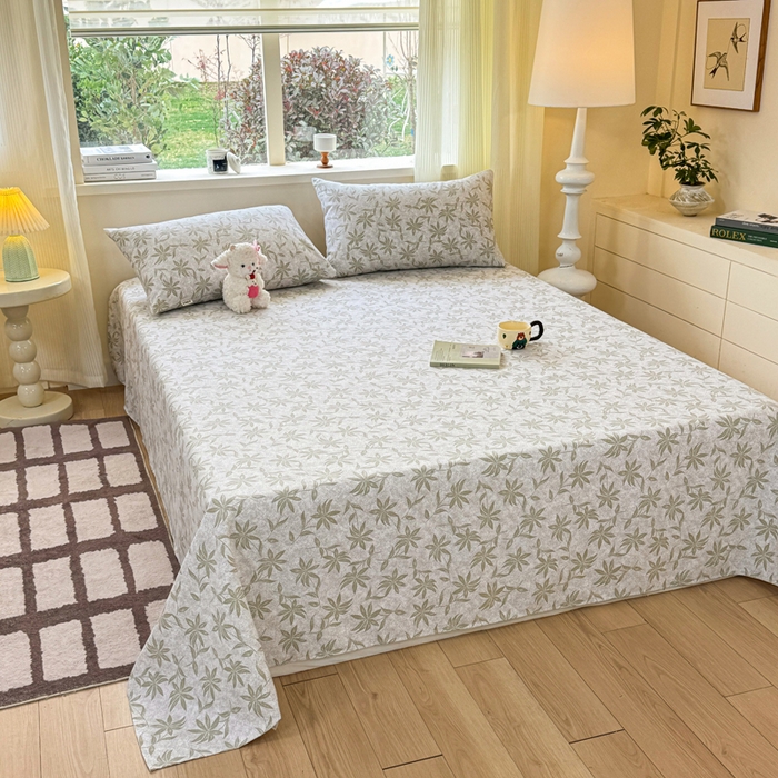 91家纺网 家纺一手货源 找家纺 红日子纺织品 2026新款老粗布原棉床单单床单床单单件 青叶