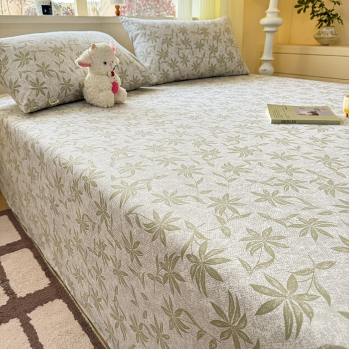 91家纺网 家纺一手货源 找家纺 红日子纺织品 2026新款老粗布原棉床单单床单床单单件 青叶