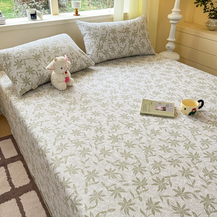 91家纺网 家纺一手货源 找家纺 红日子纺织品 2026新款老粗布原棉床单单床单床单单件 青叶