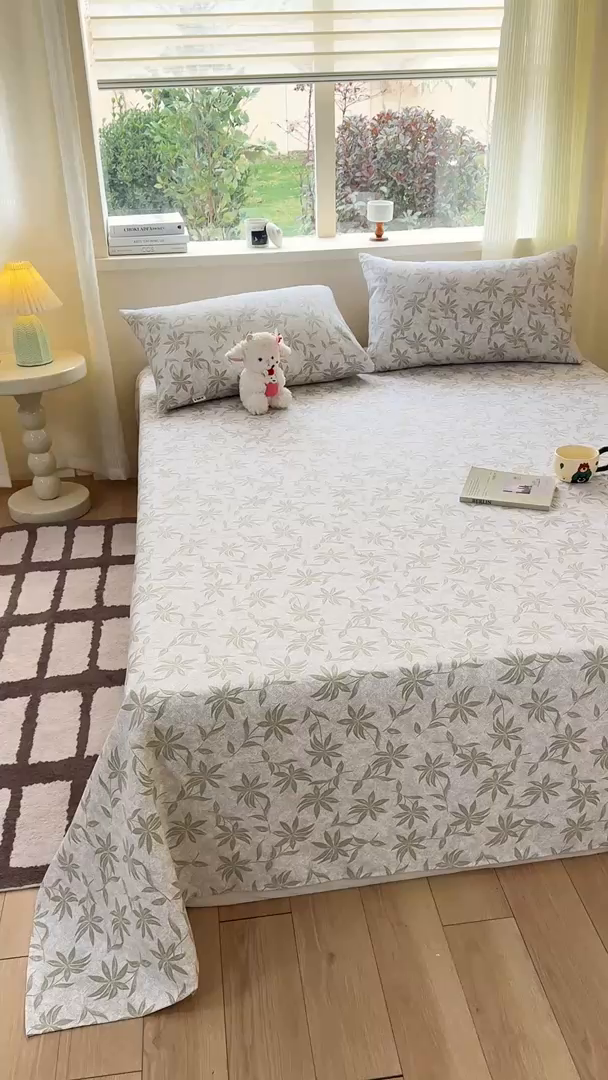 91家纺网 家纺一手货源 找家纺 红日子纺织品 2026新款老粗布原棉床单单床单床单单件 青叶