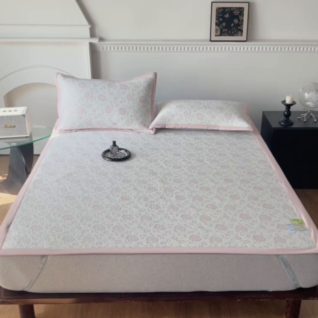 91家纺网 家纺一手货源 找家纺 卡初家居（原微来） 2026新款A类乙纶凉豆豆提花席凉席席子-花影系列 花影-五彩