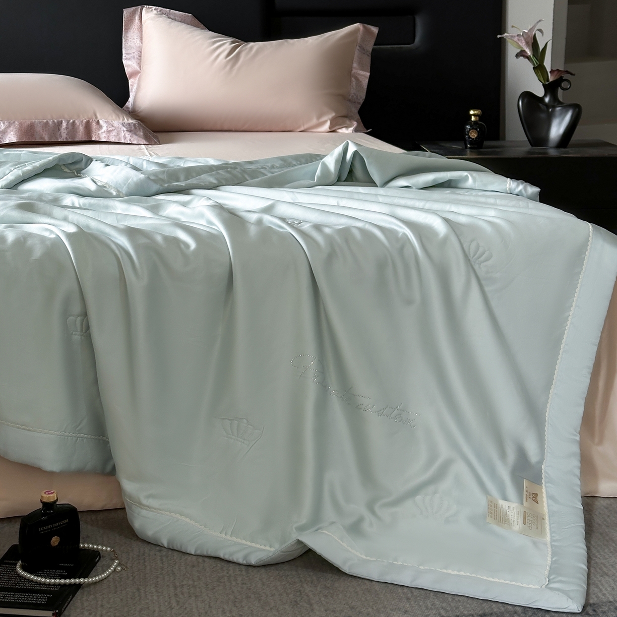 91家纺网 家纺一手货源 找家纺 摩时 2026新款纯色天丝夏被夏凉被空调被 丝悦-晴空蓝