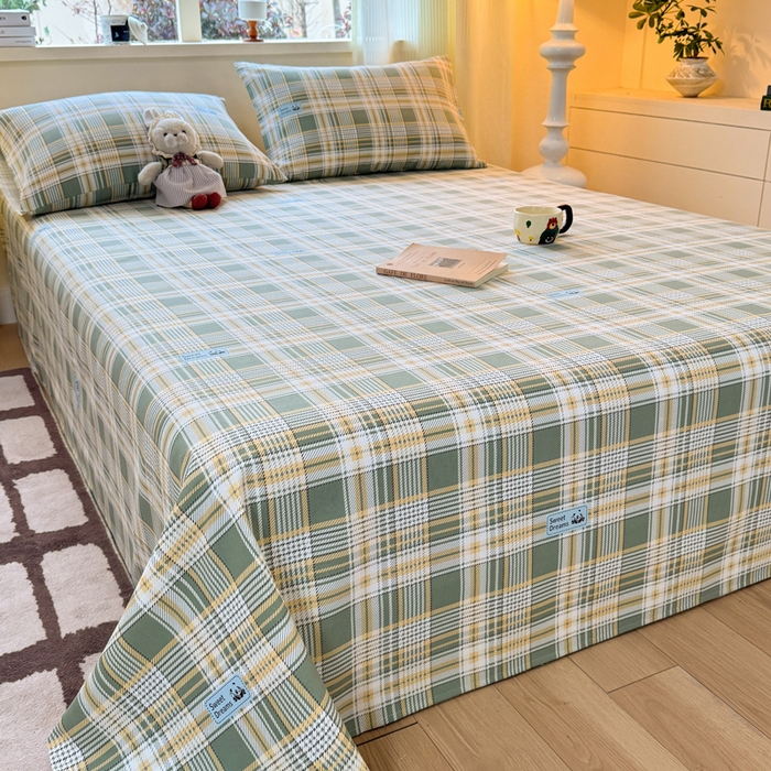 91家纺网 家纺一手货源 找家纺 红日子纺织品 2026新款老粗布原棉床单单床单床单单件 秋格