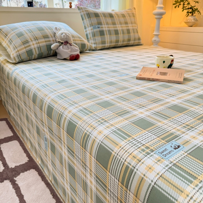 91家纺网 家纺一手货源 找家纺 红日子纺织品 2026新款老粗布原棉床单单床单床单单件 秋格