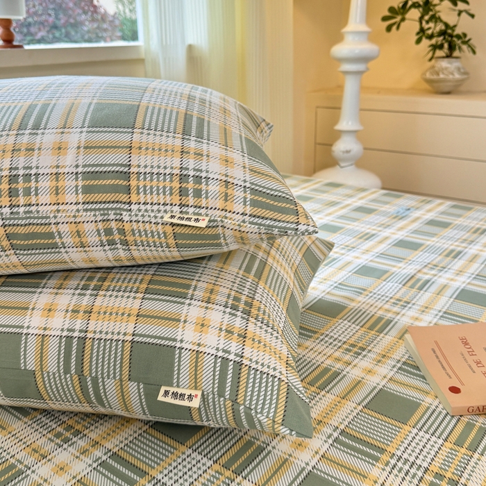 91家纺网 家纺一手货源 找家纺 红日子纺织品 2026新款老粗布原棉床单单床单床单单件 秋格