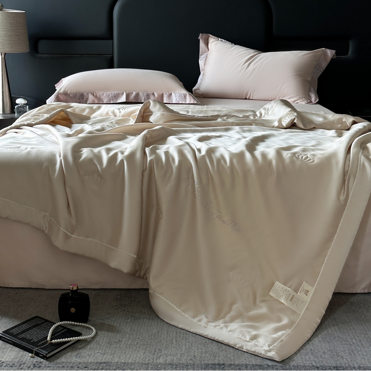 91家纺网 家纺一手货源 找家纺 摩时 2026新款纯色天丝夏被夏凉被空调被 丝悦-燕麦色