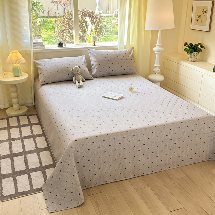 91家纺网 家纺一手货源 找家纺 红日子纺织品 2026新款老粗布原棉床单单床单床单单件 星茅