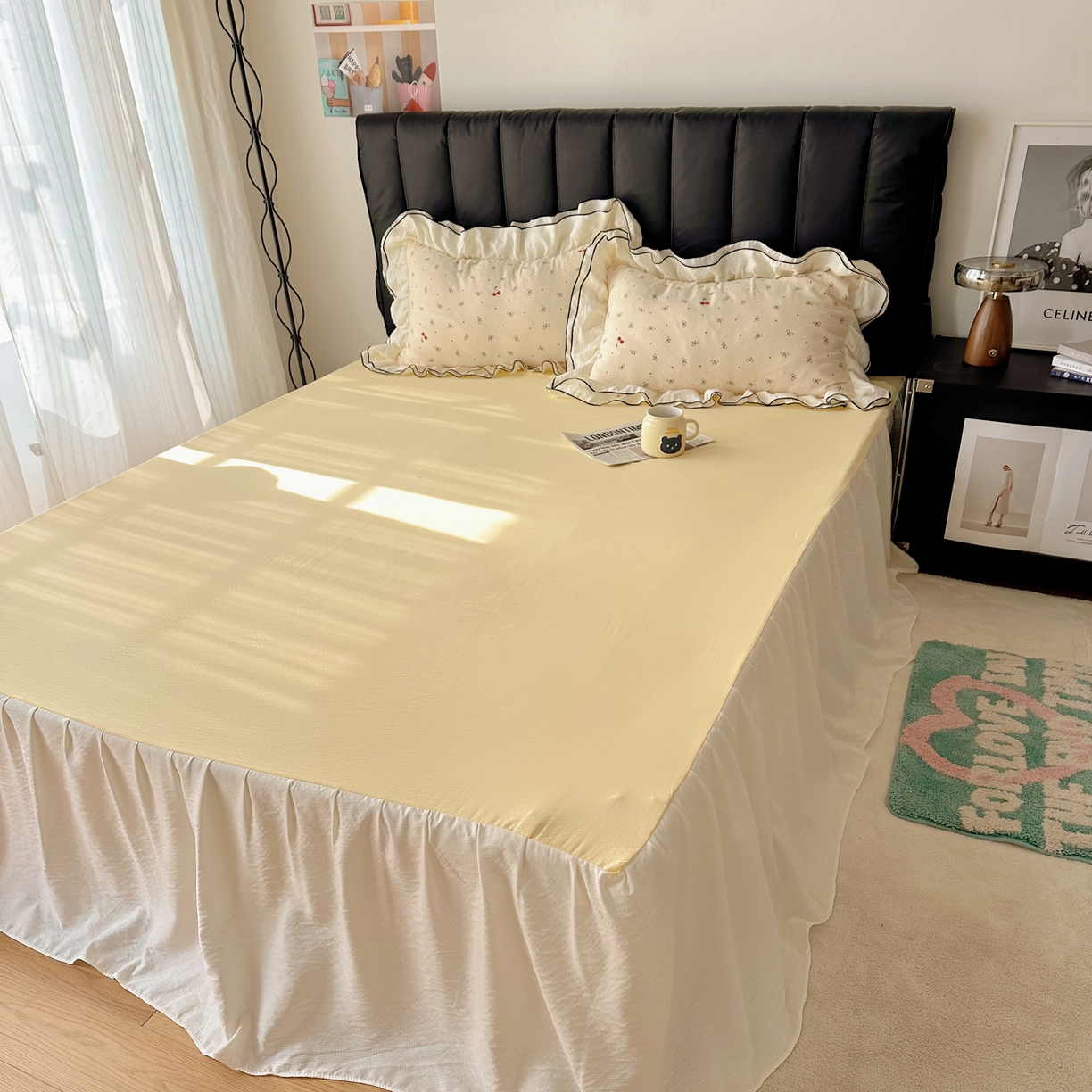 91家纺网 家纺一手货源 找家纺 （总）韩都家居 2026春夏新款双层纱皱皱纱韩系清新风四件套