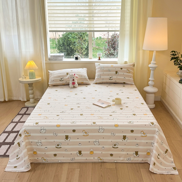 91家纺网 家纺一手货源 找家纺 红日子纺织品 2026新款老粗布原棉床单单床单床单单件 熊棠