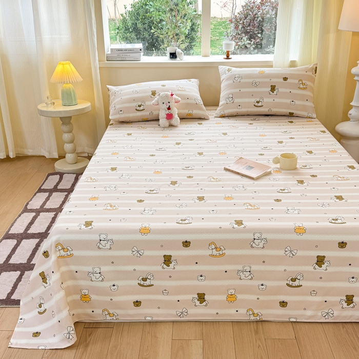 91家纺网 家纺一手货源 找家纺 红日子纺织品 2026新款老粗布原棉床单单床单床单单件 熊棠