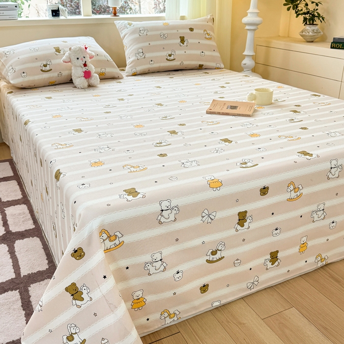 91家纺网 家纺一手货源 找家纺 红日子纺织品 2026新款老粗布原棉床单单床单床单单件 熊棠